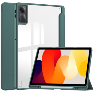 Case2go Case2go - Tablet hoes geschikt voor Xiaomi Redmi Pad SE (2023) - Acrylic Trifold case met Pencil houder - Donker Groen