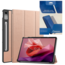 Case2go Tablethoes en Screenprotector geschikt voor Lenovo Tab P12 - Tri-fold hoes met Auto/Wake functie - Rose Goud