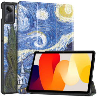 Case2go Case2go - Tablet hoes geschikt voor Xiaomi Redmi SE (2023) - Tri-fold Case - Auto/Wake functie - Sterrenhemel