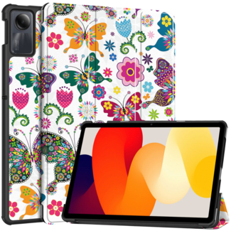 Case2go Case2go - Tablet hoes geschikt voor Xiaomi Redmi SE (2023) - Tri-fold Case - Auto/Wake functie - Vlinders