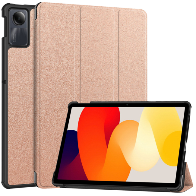 Case2go - Tablet hoes geschikt voor Xiaomi Redmi Pad SE (2023) - Tri-fold Case - Auto/Wake functie - Rosegoud