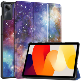 Case2go Case2go - Tablet hoes geschikt voor Xiaomi Redmi Pad SE (2023) - Tri-fold Case - Auto/Wake functie - Galaxy
