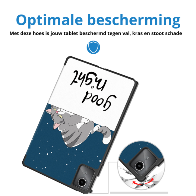 Case2go - Tablet hoes geschikt voor Lenovo Tab M11 - Tri-Fold Book Case - Auto/Wake functie - Goodnight