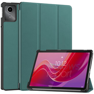 Case2go Case2go - Tablet hoes geschikt voor Lenovo Tab M11 - Tri-Fold Book Case - Auto/Wake functie - Donker Groen