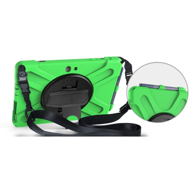 Tablet Hoes geschikt voor Microsoft Surface Pro 3/4/5/6/7 - Hand Strap Armor Case Met Surface Pen Houder - Groen
