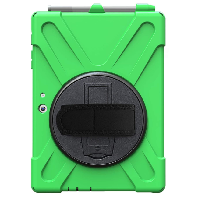Tablet Hoes geschikt voor Microsoft Surface Pro 3/4/5/6/7 - Hand Strap Armor Case Met Surface Pen Houder - Groen