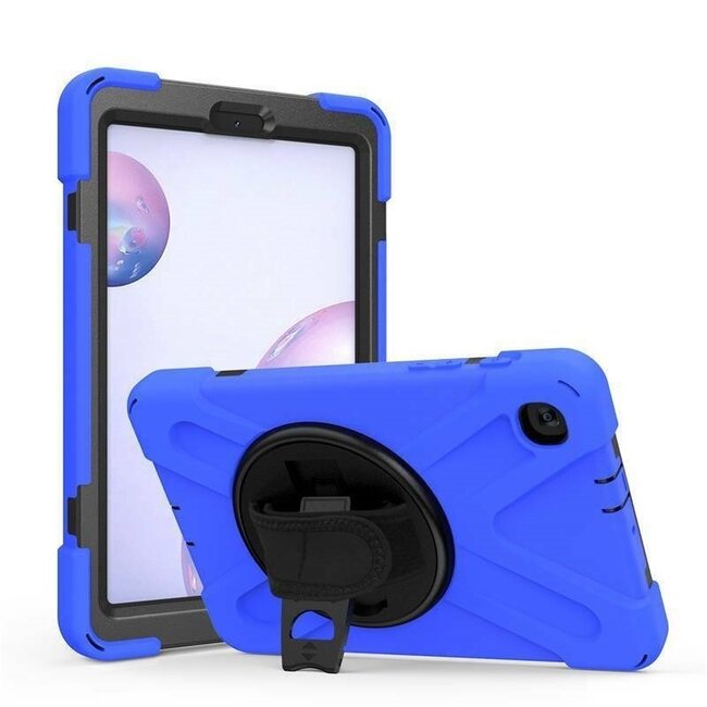 Tablet hoes geschikt voor Samsung Galaxy Tab S6 Lite - Hand Strap Armor Case Met Pencil Houder - Blauw