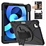 Case2go - Tablethoes geschikt voor iPad Air 10.9 2020/2022 - Hand Strap Armor Case - Zwart