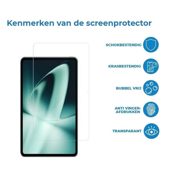 Case2go - Screenprotector geschikt voor OnePlus Pad - 11.61 Inch - Tempered Glass - Case Friendly - Transparant