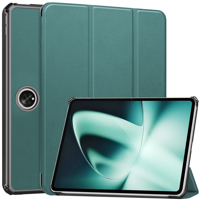 Case2go - Tablet hoes geschikt voor OnePlus Pad (2023) - Tri-fold Case - Auto/Wake functie - Donker Groen