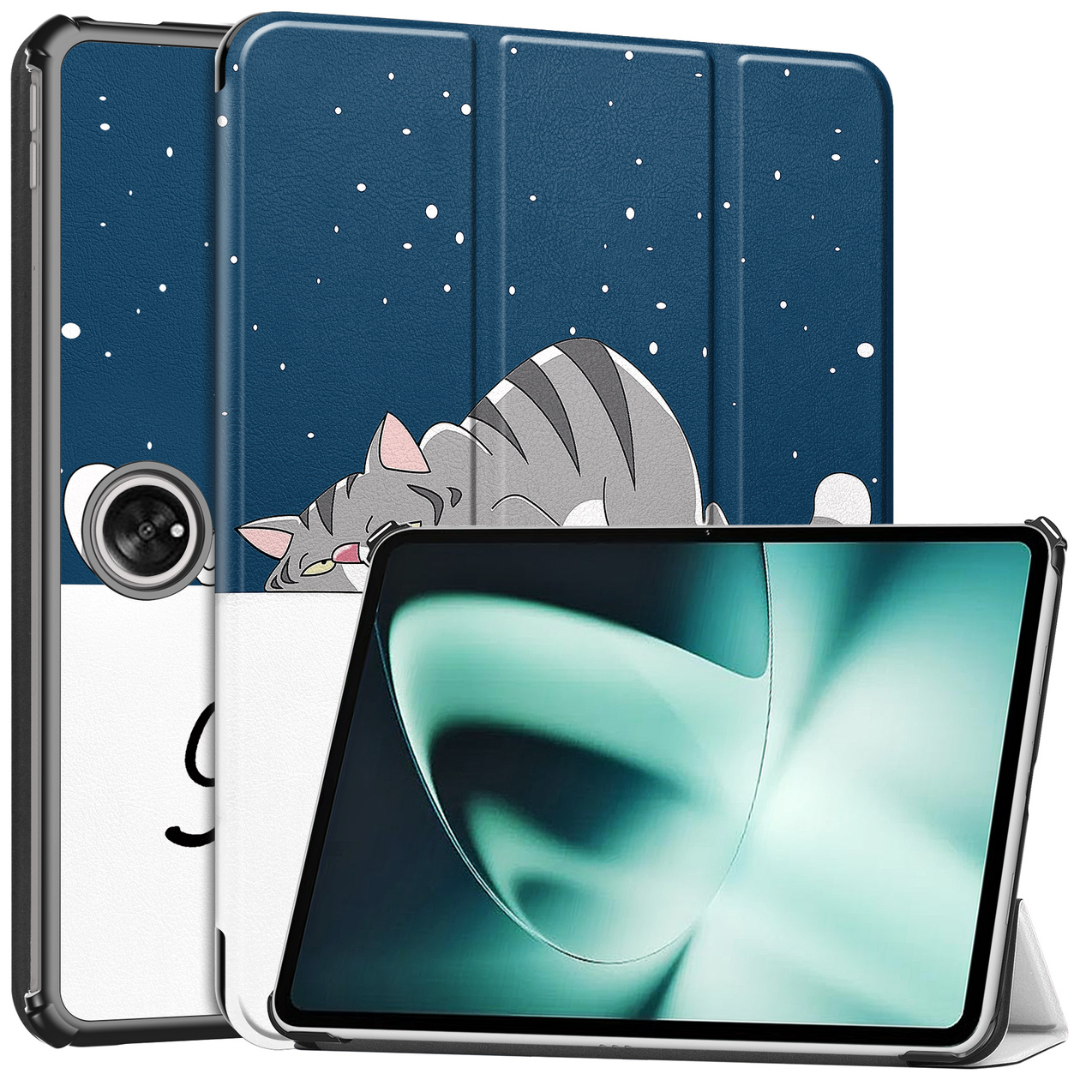 Case2go - Tablet hoes geschikt voor OnePlus Pad (2023) - Tri-fold Case - Auto/Wake functie - Goodnight afbeelding