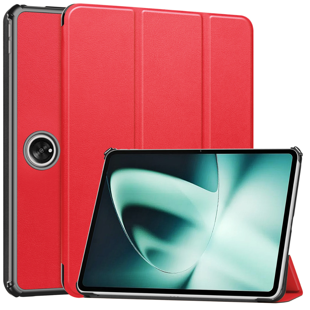 Case2go - Tablet hoes geschikt voor OnePlus Pad (2023) - Tri-fold Case - Auto/Wake functie - Rood afbeelding