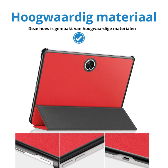 Case2go - Tablet hoes geschikt voor OnePlus Pad (2023) - Tri-fold Case - Auto/Wake functie - Rood