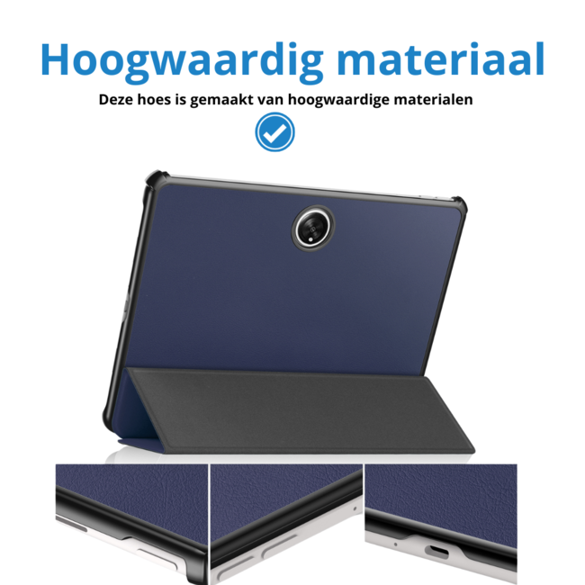 Case2go - Tablet hoes geschikt voor OnePlus Pad (2023) - Tri-fold Case - Auto/Wake functie - Donker Blauw