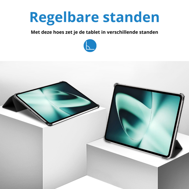 Case2go - Tablet hoes geschikt voor OnePlus Pad (2023) - Tri-fold Case - Auto/Wake functie - Zwart