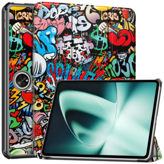 Case2go Case2go - Tablet hoes geschikt voor OnePlus Pad (2023) - Tri-fold Case - Auto/Wake functie - Graffiti