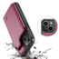 CaseMe - Telefoonhoesje geschikt voor iPhone 15 Pro - Back Cover met RFID Pasjeshouder - Rood
