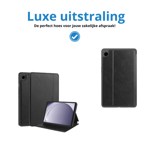 Case2go - Tablet hoes geschikt voor Samsung Galaxy Tab A9 Plus - Business Wallet Book Case - Auto Wake/Sleep functie - Zwart