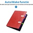 Case2go - Tablet hoes geschikt voor Samsung Galaxy Tab A9 Plus - Business Wallet Book Case - Auto Wake/Sleep functie - Rood