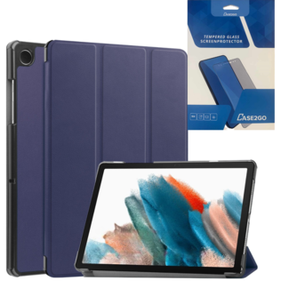 Case2go Tablethoes en Screenprotector geschikt voor Samsung Galaxy Tab A9 (2023) - Tri-fold hoes met Auto/Wake functie - Blauw