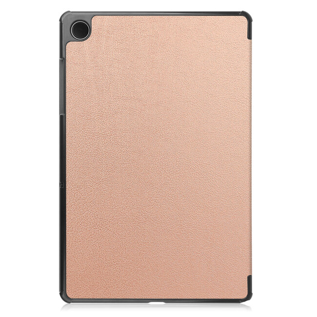 Tablethoes en Screenprotector geschikt voor Samsung Galaxy Tab A11 (2025) / A9 (2023) - Tri-fold hoes met Auto/Wake functie - Rosé Goud