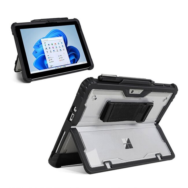 Hoes geschikt voor Microsoft Surface Pro 9/10/11 - Verstelbaar - Compatible met Toetsenbord - Stylus Houder - Zwart