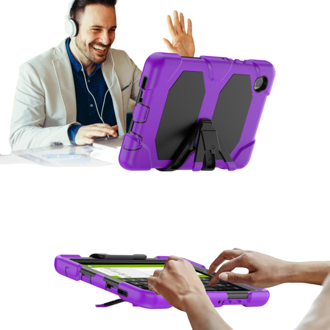 Tablet Hoes geschikt voor Samsung Galaxy Tab A9 (2023) - 8.7 Inch - Extreme Armor Case - Paars