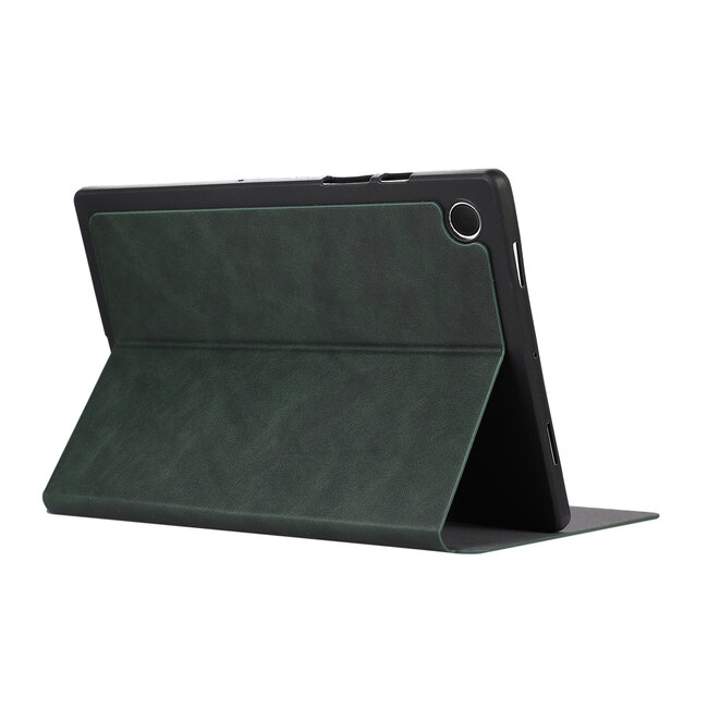 Case2go - Tablet hoes geschikt voor Samsung Galaxy Tab A9 - Book Case met Soft TPU Houder - Donker Groen