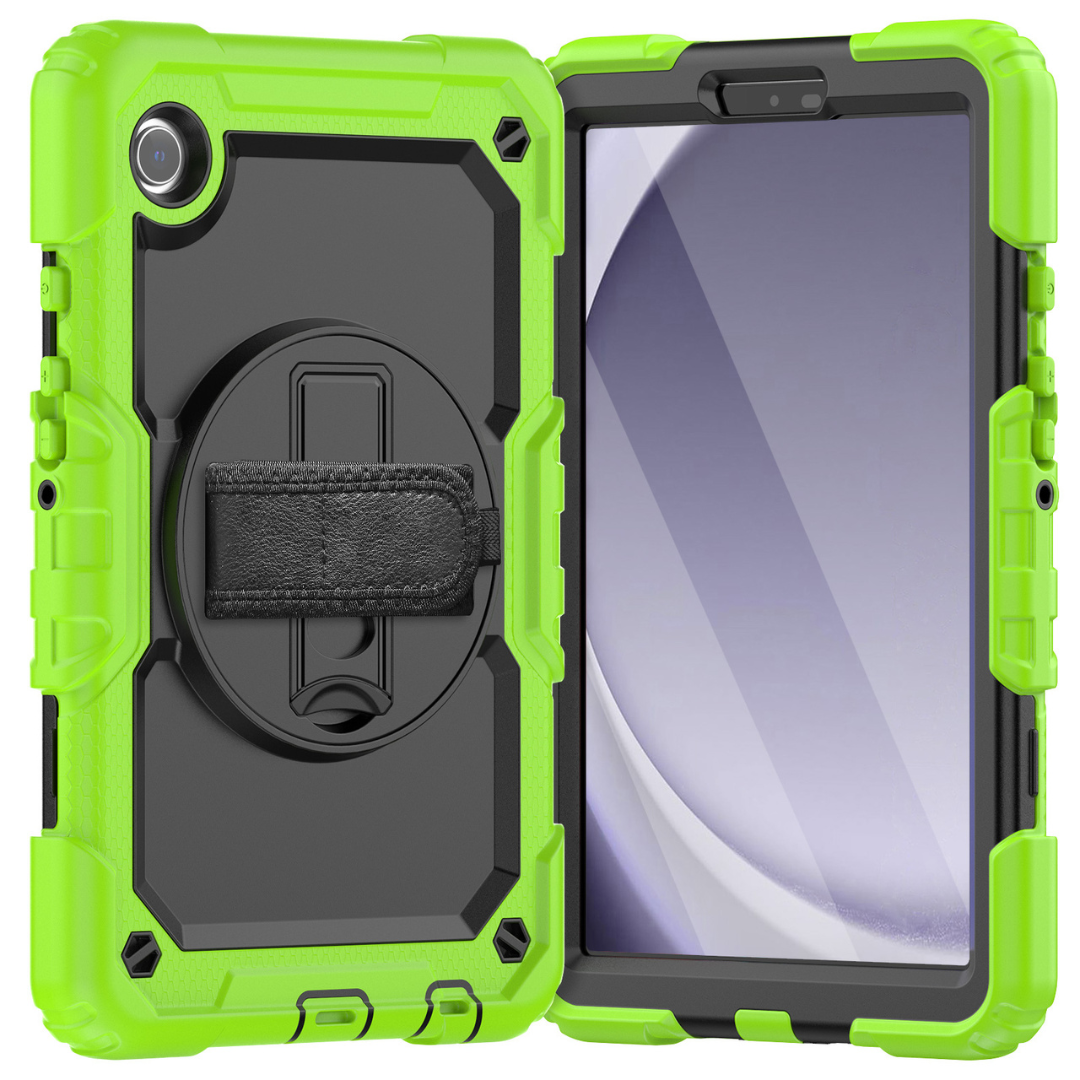 Case2Go - Hoes geschikt voor Samsung Galaxy Tab A9 (2023) - Strap B Case - Groen afbeelding