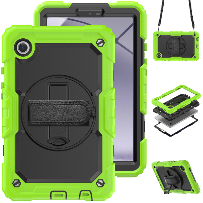 Case2Go - Hoes geschikt voor Samsung Galaxy Tab A9 (2023) - Strap B Case - Groen