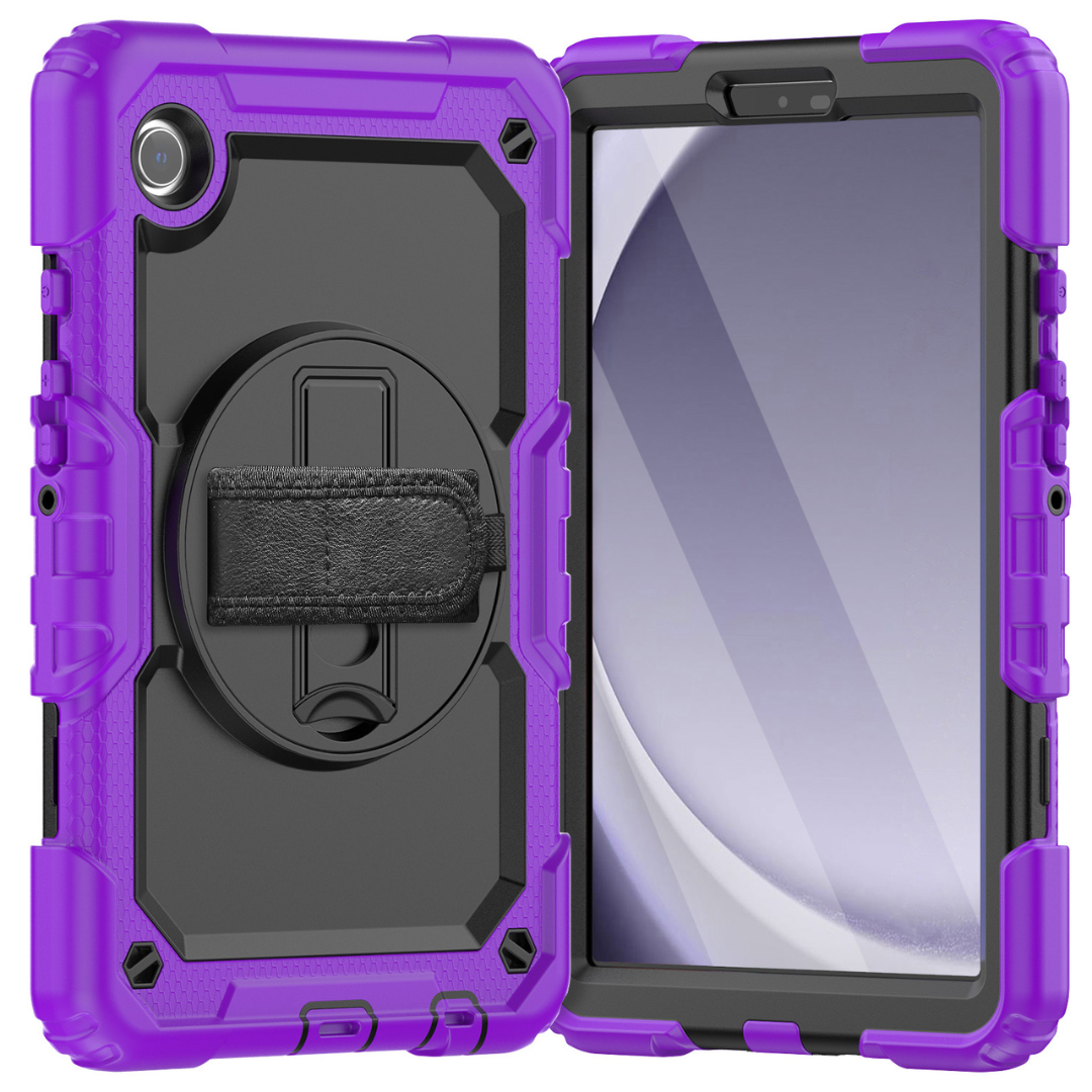 Case2Go - Hoes geschikt voor Samsung Galaxy Tab A9 (2023) - Strap B Case - Paars afbeelding
