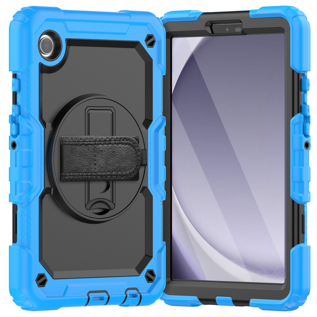Case2Go - Hoes geschikt voor Samsung Galaxy Tab A9 (2023) - Strap B Case - Licht Blauw afbeelding