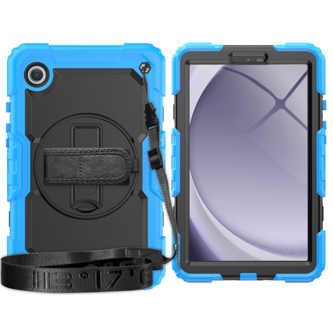 Case2Go - Hoes geschikt voor Samsung Galaxy Tab A9 (2023) - Strap B Case - Licht Blauw