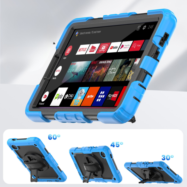 Case2Go - Hoes geschikt voor Samsung Galaxy Tab A9 (2023) - Strap B Case - Licht Blauw
