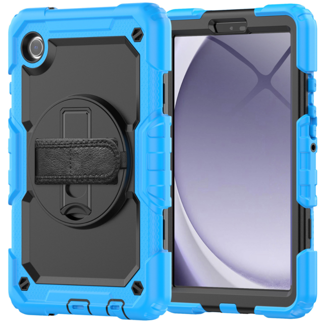 Case2Go - Hoes geschikt voor Samsung Galaxy Tab A9 (2023) - Strap B Case - Licht Blauw