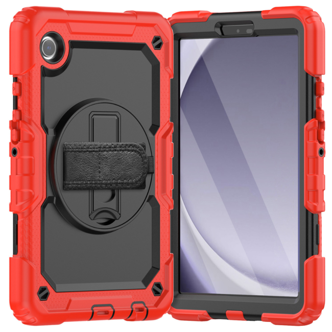 Case2Go - Hoes geschikt voor Samsung Galaxy Tab A9 (2023) - Strap B Case - Rood