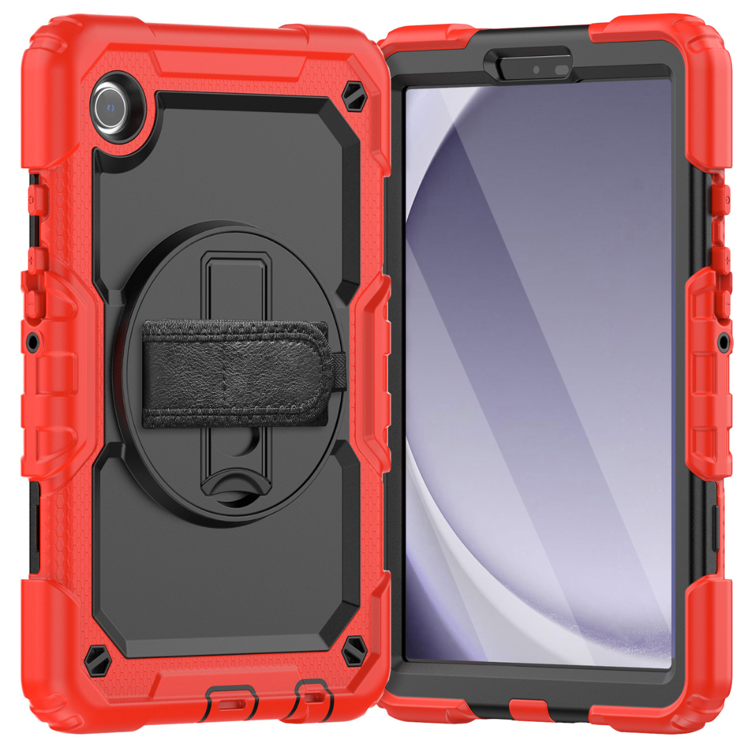 Case2Go - Hoes geschikt voor Samsung Galaxy Tab A9 (2023) - Strap B Case - Rood afbeelding