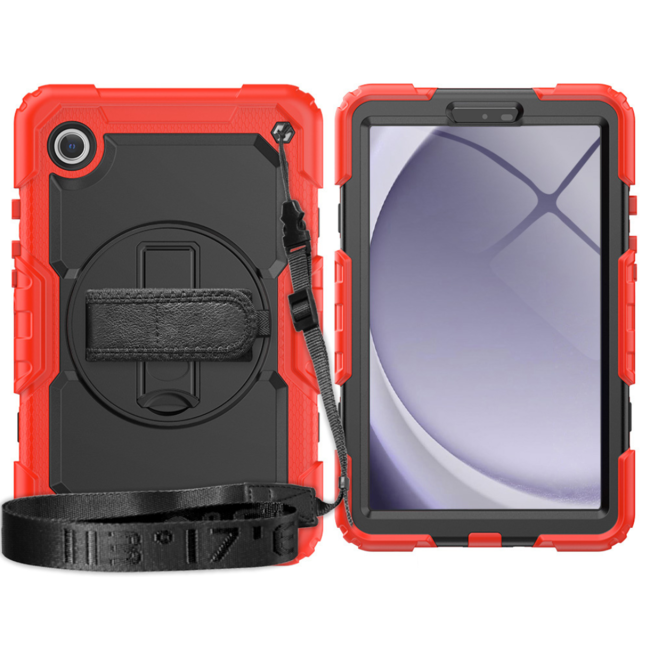 Case2Go - Hoes geschikt voor Samsung Galaxy Tab A9 (2023) - Strap B Case - Rood