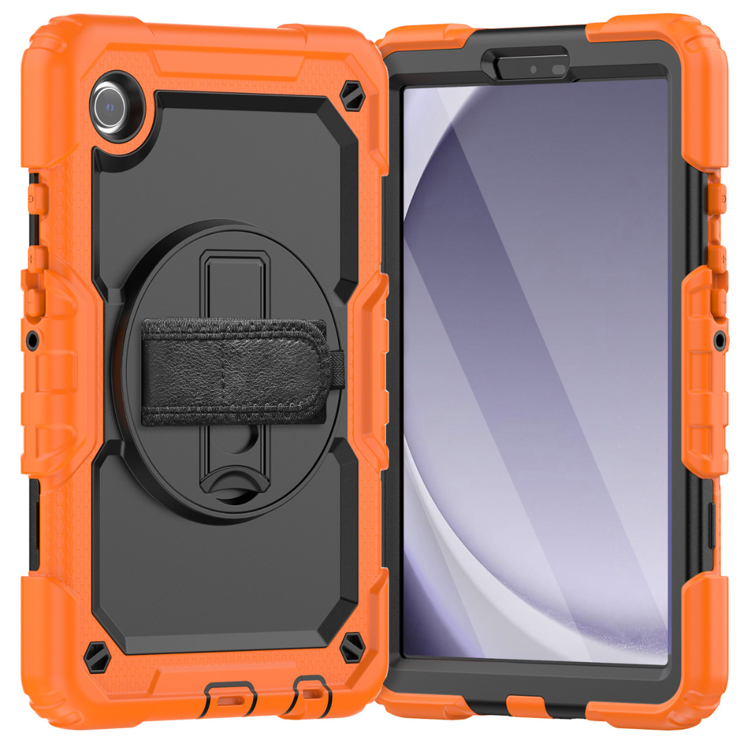 Case2Go - Hoes geschikt voor Samsung Galaxy Tab A9 (2023) - Strap B Case - Oranje afbeelding