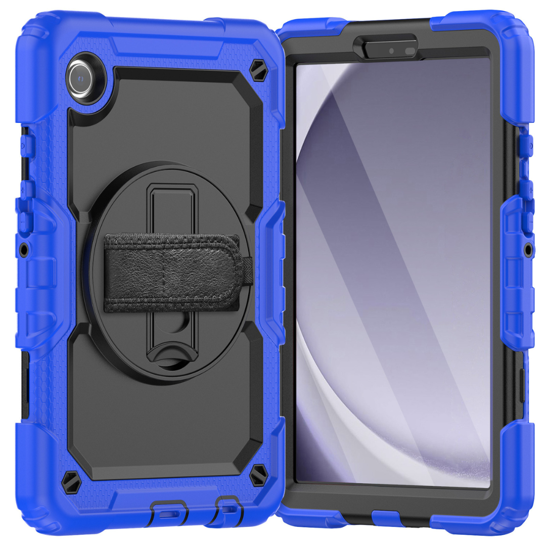 Case2Go - Hoes geschikt voor Samsung Galaxy Tab A9 (2023) - Strap B Case - Blauw afbeelding