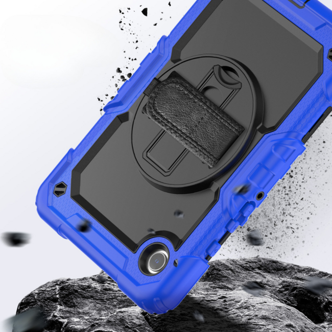 Case2Go - Hoes geschikt voor Samsung Galaxy Tab A9 (2023) - Strap B Case - Blauw