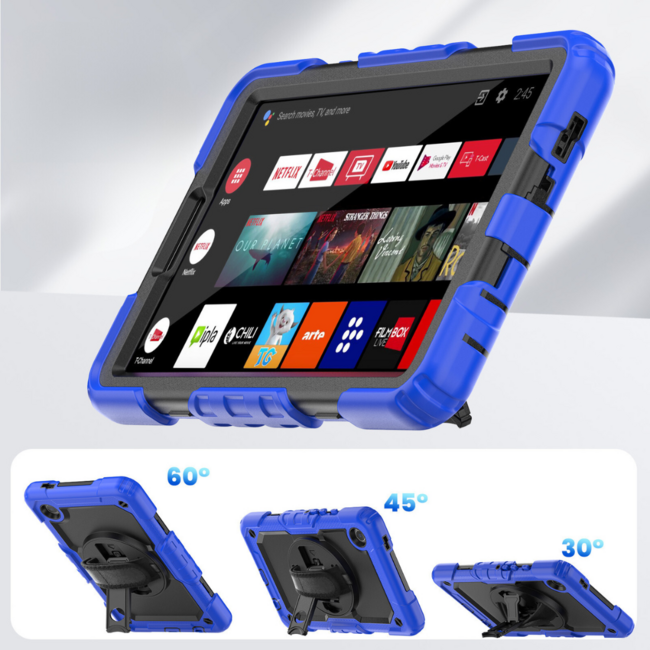 Case2Go - Hoes geschikt voor Samsung Galaxy Tab A9 (2023) - Strap B Case - Blauw