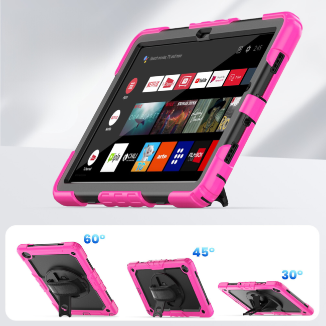 Case2Go - Hoes geschikt voor Samsung Galaxy Tab A9 Plus (2023) - Strap B Case - Roze