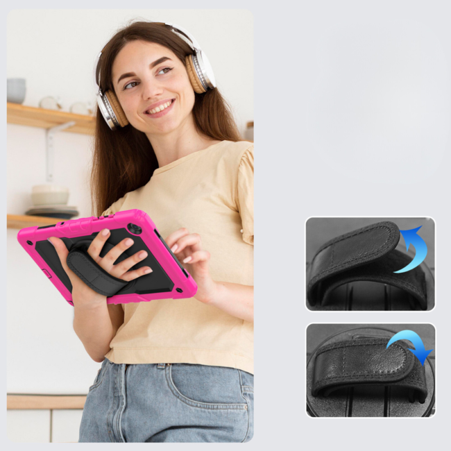 Case2Go - Hoes geschikt voor Samsung Galaxy Tab A9 Plus (2023) - Strap B Case - Roze