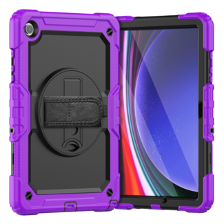 Case2go Case2Go - Hoes geschikt voor Samsung Galaxy Tab A9 Plus (2023) - Strap B Case - Paars