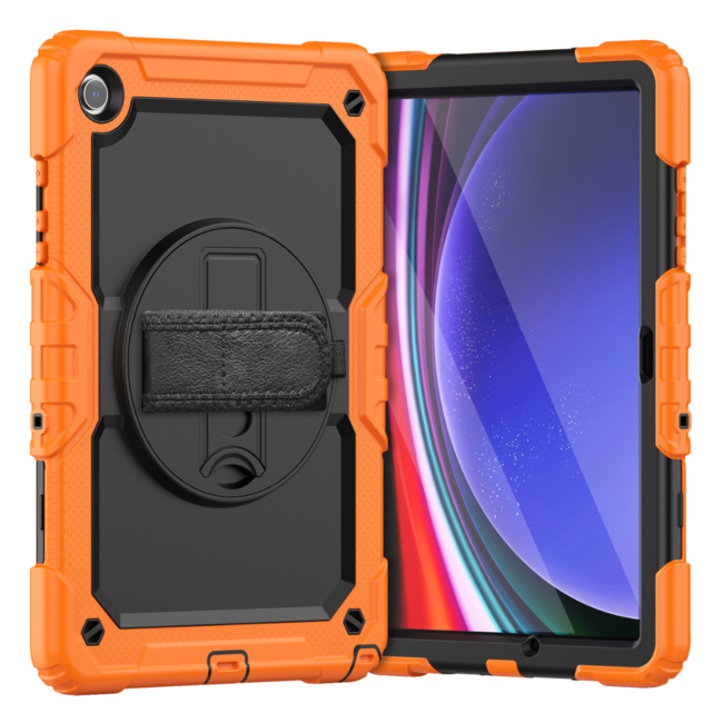 Case2Go - Hoes geschikt voor Samsung Galaxy Tab A9 Plus (2023) - Strap B Case - Oranje