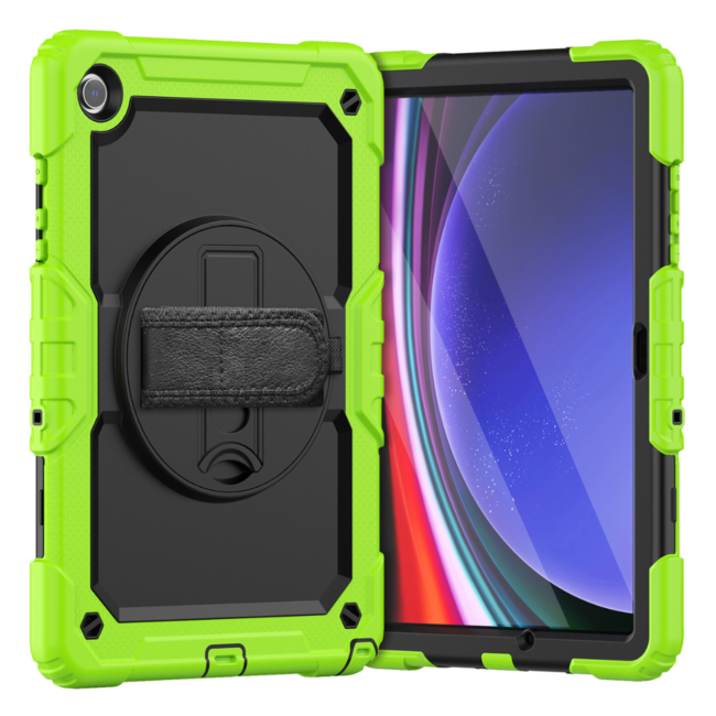 Case2Go - Hoes geschikt voor Samsung Galaxy Tab A9 Plus (2023) - Strap B Case - Groen