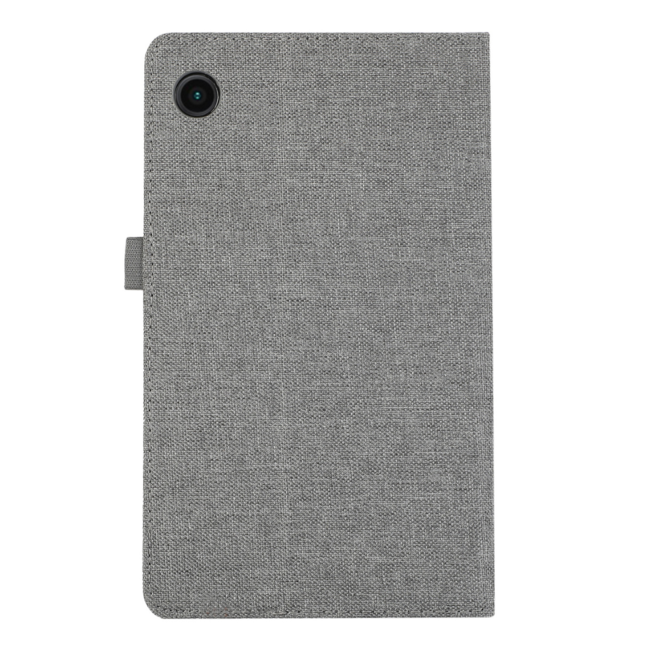 Case2go - Tablet hoes geschikt voor Samsung Galaxy Tab A9 - Bookcase van spijkerstof met pasjeshouder - Grijs