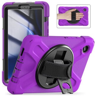 Case2go Case2Go- Tablet Hoes geschikt voor Samsung Galaxy Tab A9 (2023) - Hand Strap Heavy Armor Case - Paars