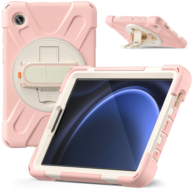 Case2Go- Tablet Hoes geschikt voor Samsung Galaxy Tab A9 (2023) - Hand Strap Heavy Armor Case - Licht Roze
